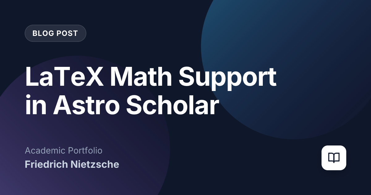 LaTeX Math Support in Astro Scholar