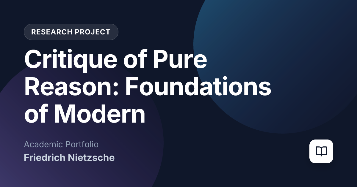 Critique of Pure Reason: Foundations of Modern Epistemology